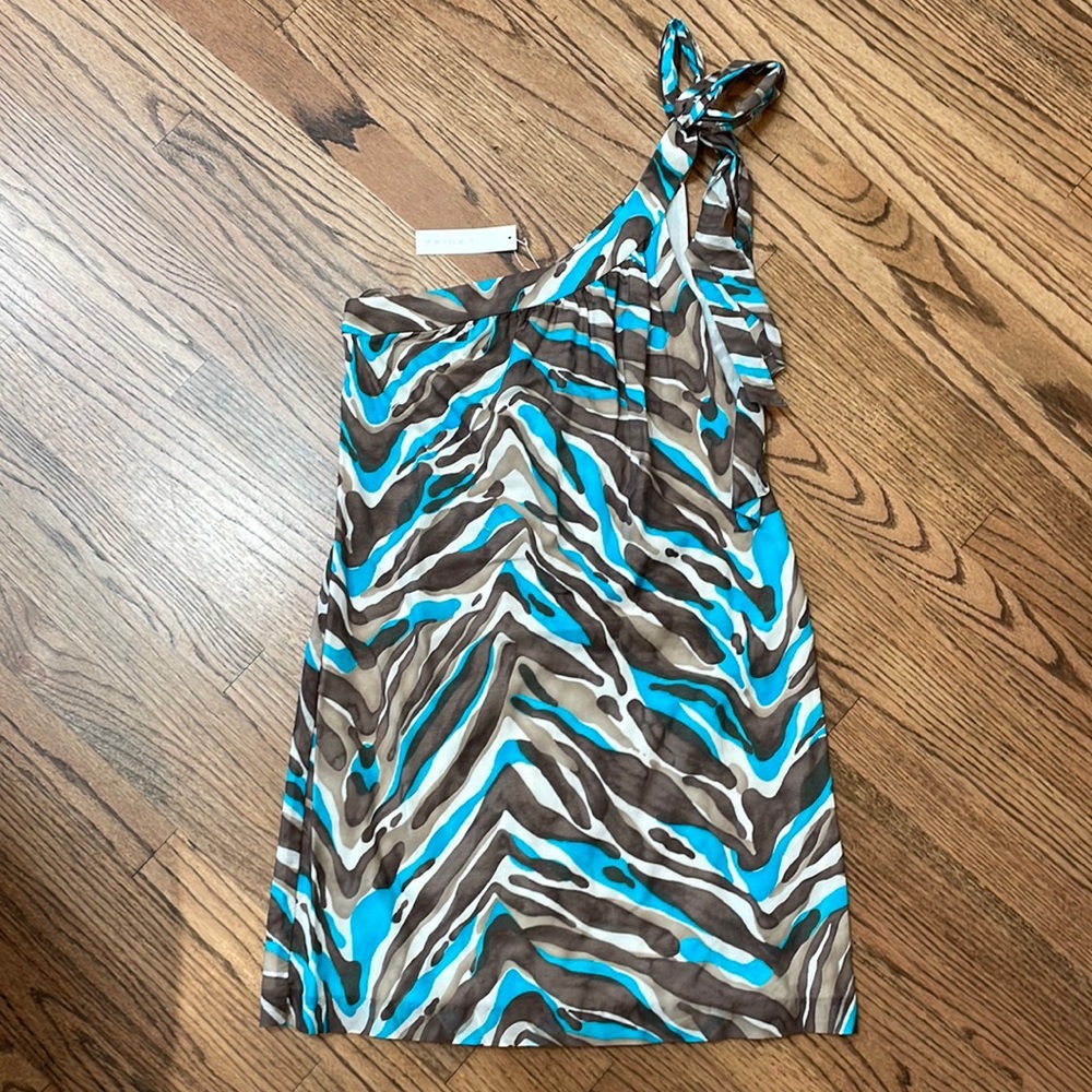 Trina Turk. NWT! Tie on one shoulder dress.